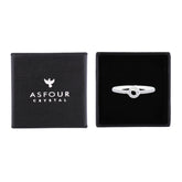 عصفور كريستال خاتم فضة عيار 925 بتصميم دائري زخرفي مرصع بالزركون RM0126-9